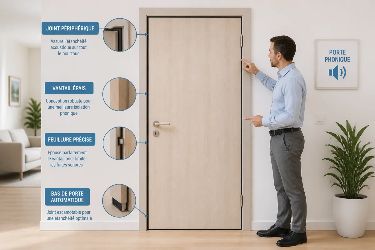 Porte intérieure phonique pour appartement